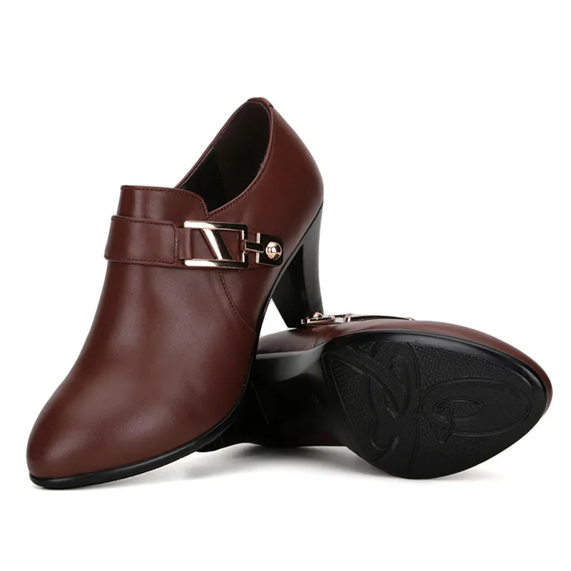 2025 spring genuine leather elegant spike heels office lady Business dress fashion big size women shoes EU36-41_voghion.com
