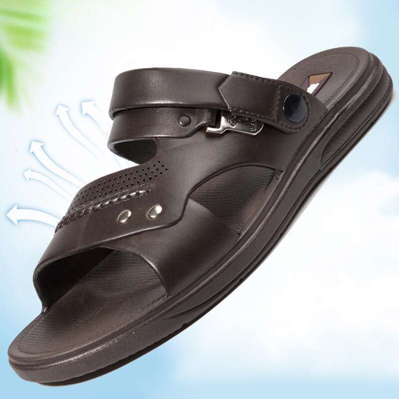 one-piece Beach Dual-purpose Sandals, Dad Shoes, Men's Summer New Wave Sandals_voghion.com