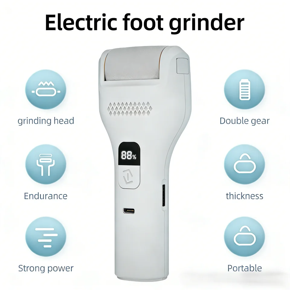 Râpe à pieds électrique rechargeable pour peau morte et callosités_voghion.com
