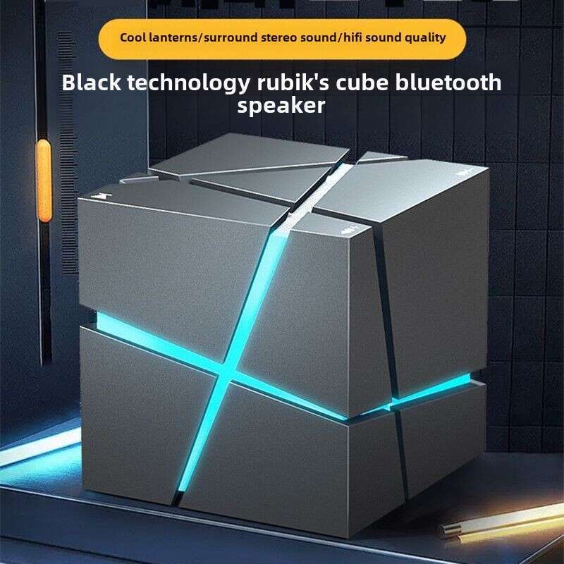 Magic Cube Bluetooth skaļrunis basa lielgabals Mini pārnēsājams krāsains gaismas bezvadu kartes ievietošana maza audio radoša_voghion.com