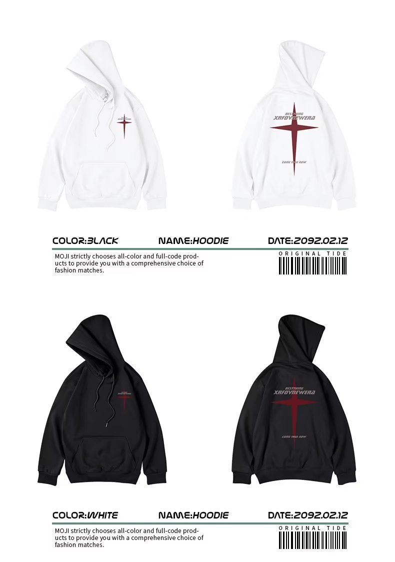 Bluza z kapturem w dużym rozmiarze China-Chic Hip Hop Couple Top Pluszowy luźny swobodny sweter z kapturem męski modny_voghion.com