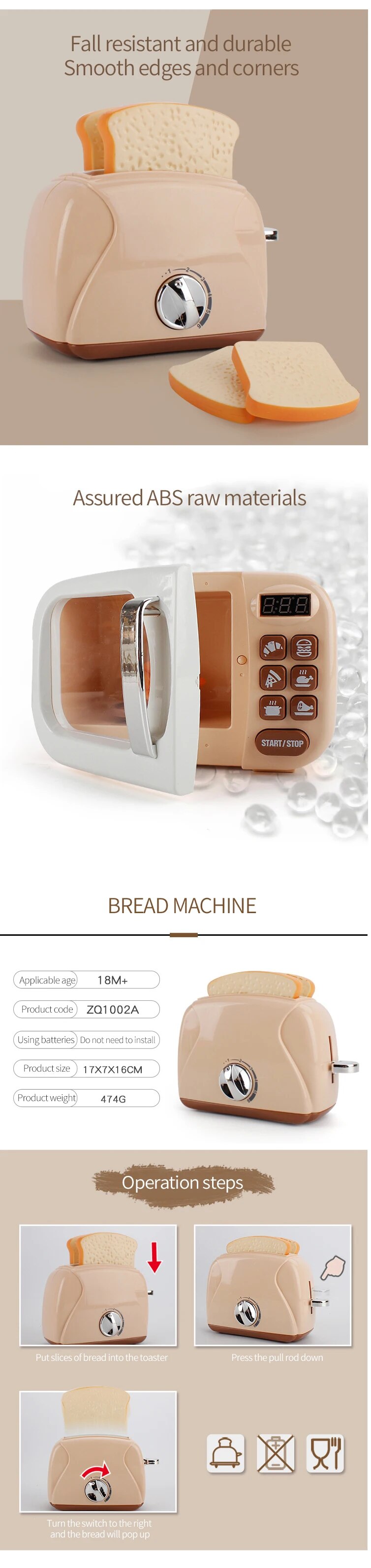 Childrens Kitchen Appliance Play Set Simulation Microwave Oven_voghion.com