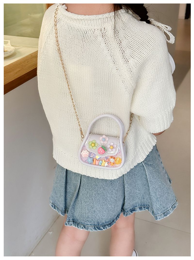 Kleine Umhängetasche mit Kette Kinder, 2024, neue Einzel-Schulter-Umhängetasche, modische Jelly-Korean-Edition, für_voghion.com