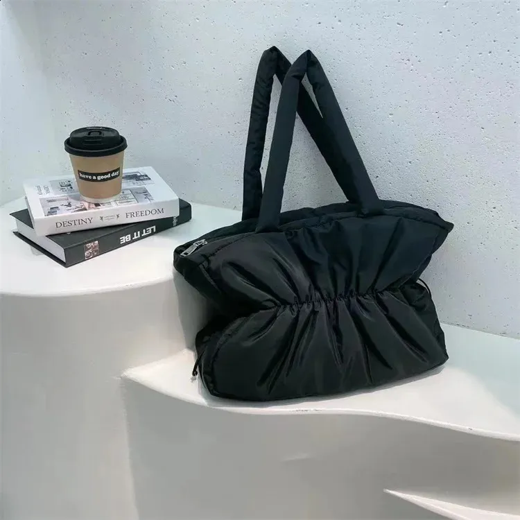 Damen Nylon Puffer Tasche Große Schultertasche Und Handtasche_voghion.com
