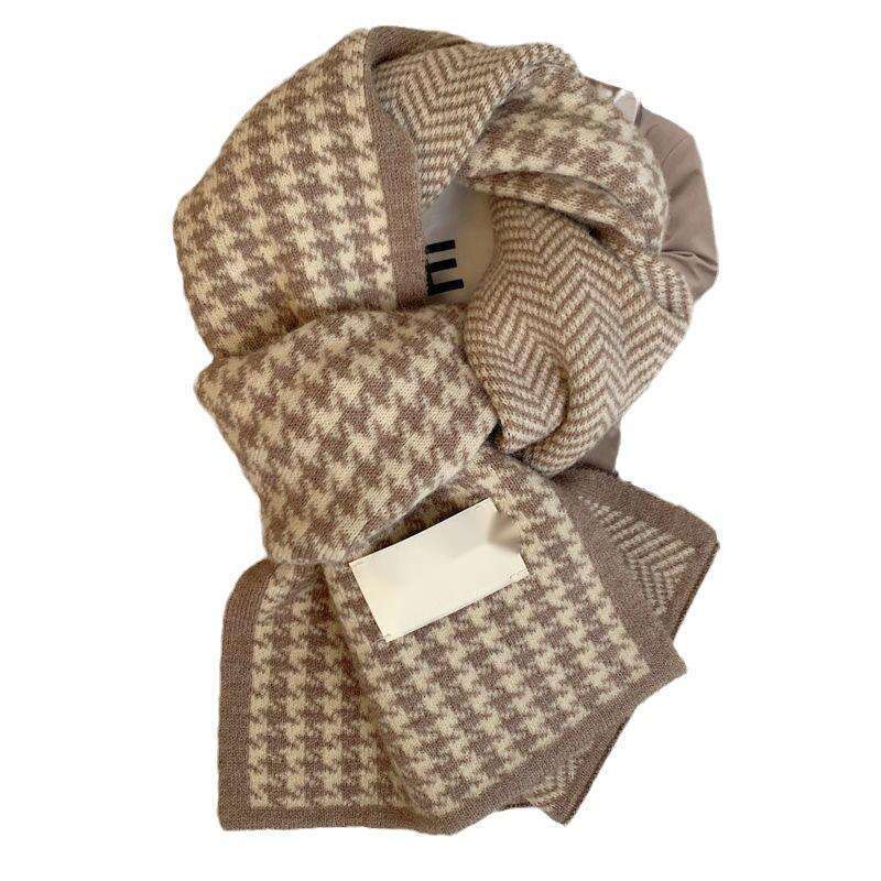 Scarf Women's Winter New Korean Edition Atmosphere Double Sided Student Cute Warmth Thickened Knitted Advanced Feeling_voghion.com