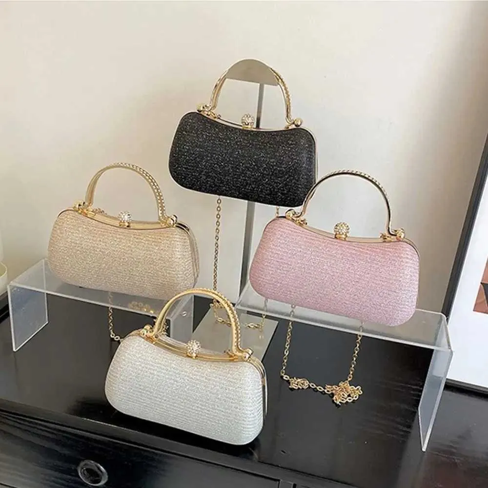 Sac à main de soirée Flash pour femme avec poignée supérieure en métal et bandoulière carrée, sac à chaîne Y241019_voghion.com