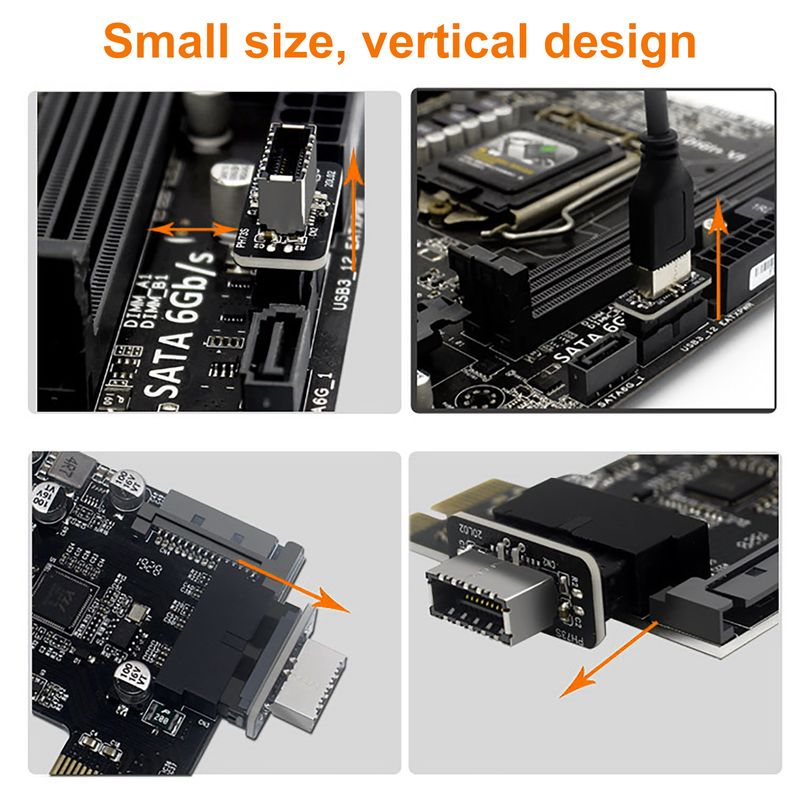 Zaglavlje matične ploče Jednostavna instalacija Brzo uključivanje USB3.0 19/20 Pin na Type-E prednji unutarnji konektor za stolno računalo_voghion.com