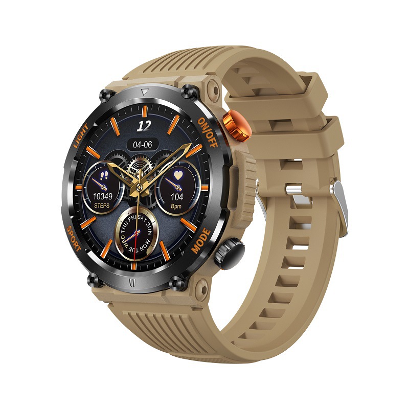 Smart HT17 Outdoor Heart Rate Blood Oxygen Monitoring Sports Round Bluetooth Call Three-Proof Watch_voghion.com
