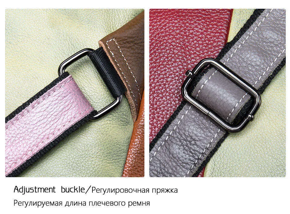 Äkta ryggsäck i nötskinn, slumpmässig färg, lapptäcksstil, unisex, användbar ryggsäck, damer, mini-mochila, shoppingväska 2021_voghion.com