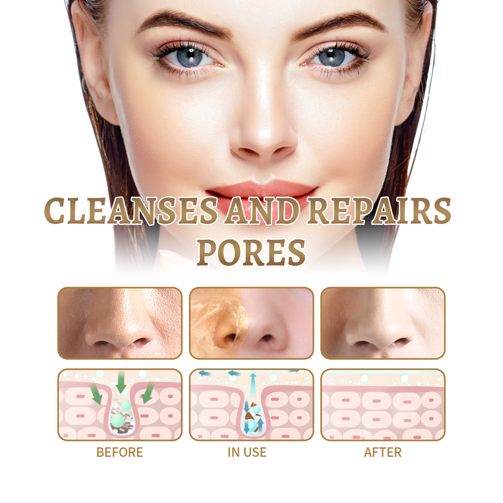 OUHOE Shrinks Pores Deep Gently Cleans Blackhead Acne Removing and Tearing facial mask_voghion.com
