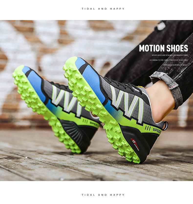 Men Hiking Sneakers Climbing Lace Up Trekking Outdoor Mountain Bike Flat Sport Cycling Shoes Breathable_voghion.com