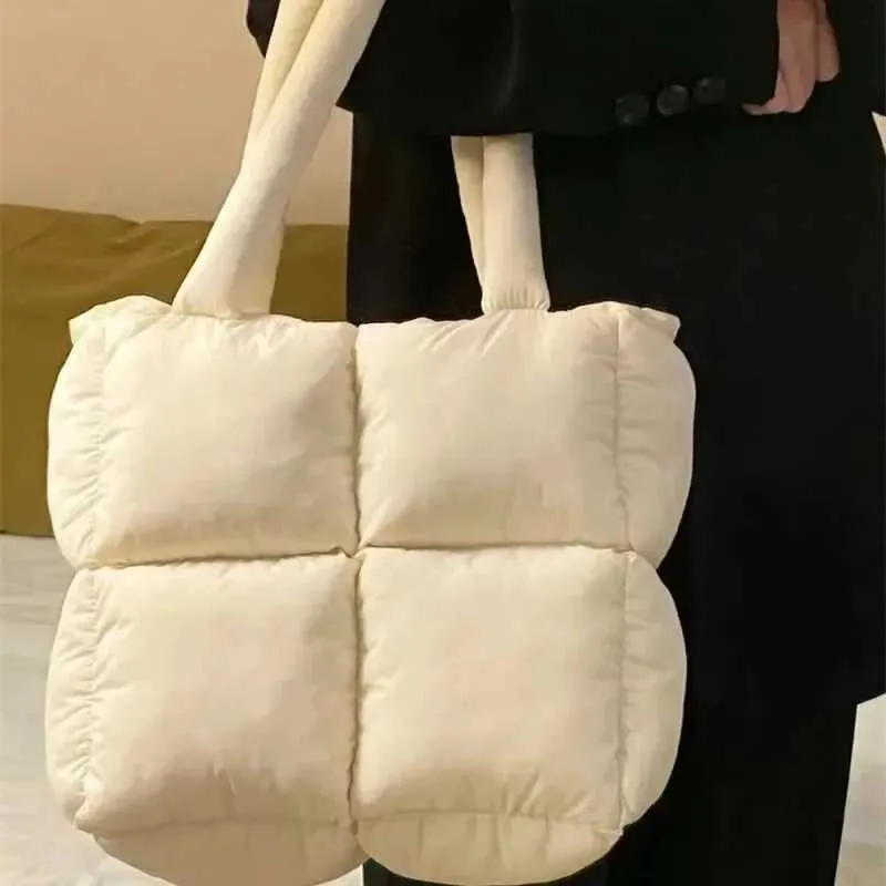 Bolsa de ombro feminina designer puffy acolchoada grande_voghion.com