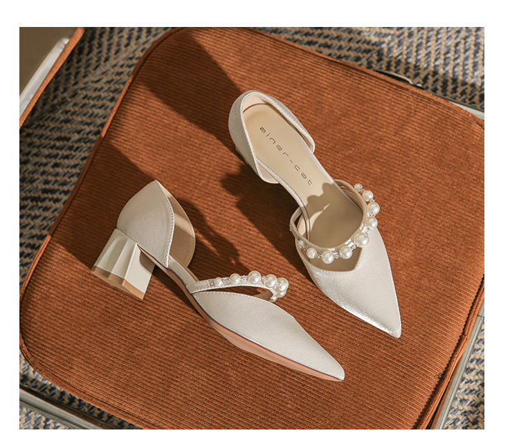 Pointed Mary Jane Heels With Pearl Detail Women's Stiletto Pumps_voghion.com