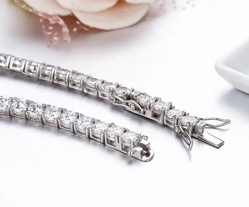 5 mm-es 16-20 cm-es sterling sier kerek CZ köves tenisz karkötők nőknek, pulzusok, pulzus karkötők, ékszerek_voghion.com