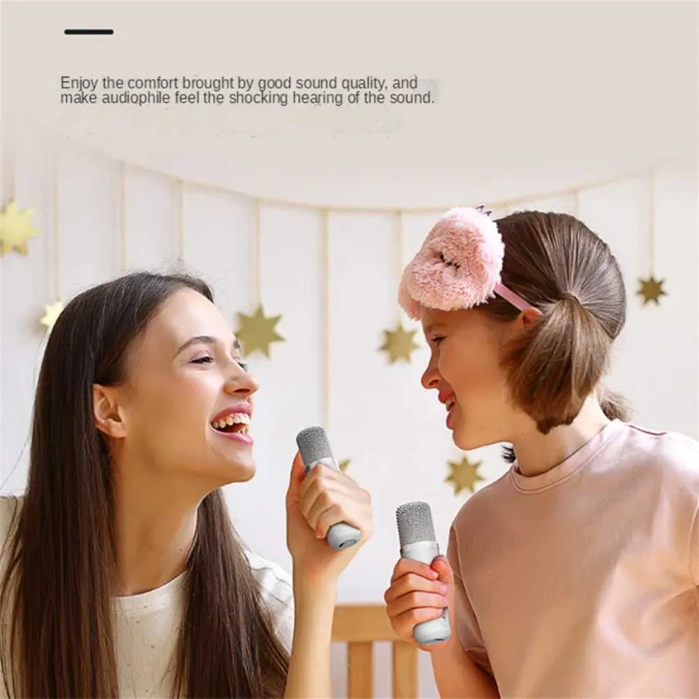 Karaoke Hine With Dual Microphones Portable Bluetooth Speaker Studio Subwoofer AUX TF Card U Disk Player Home Family_voghion.com