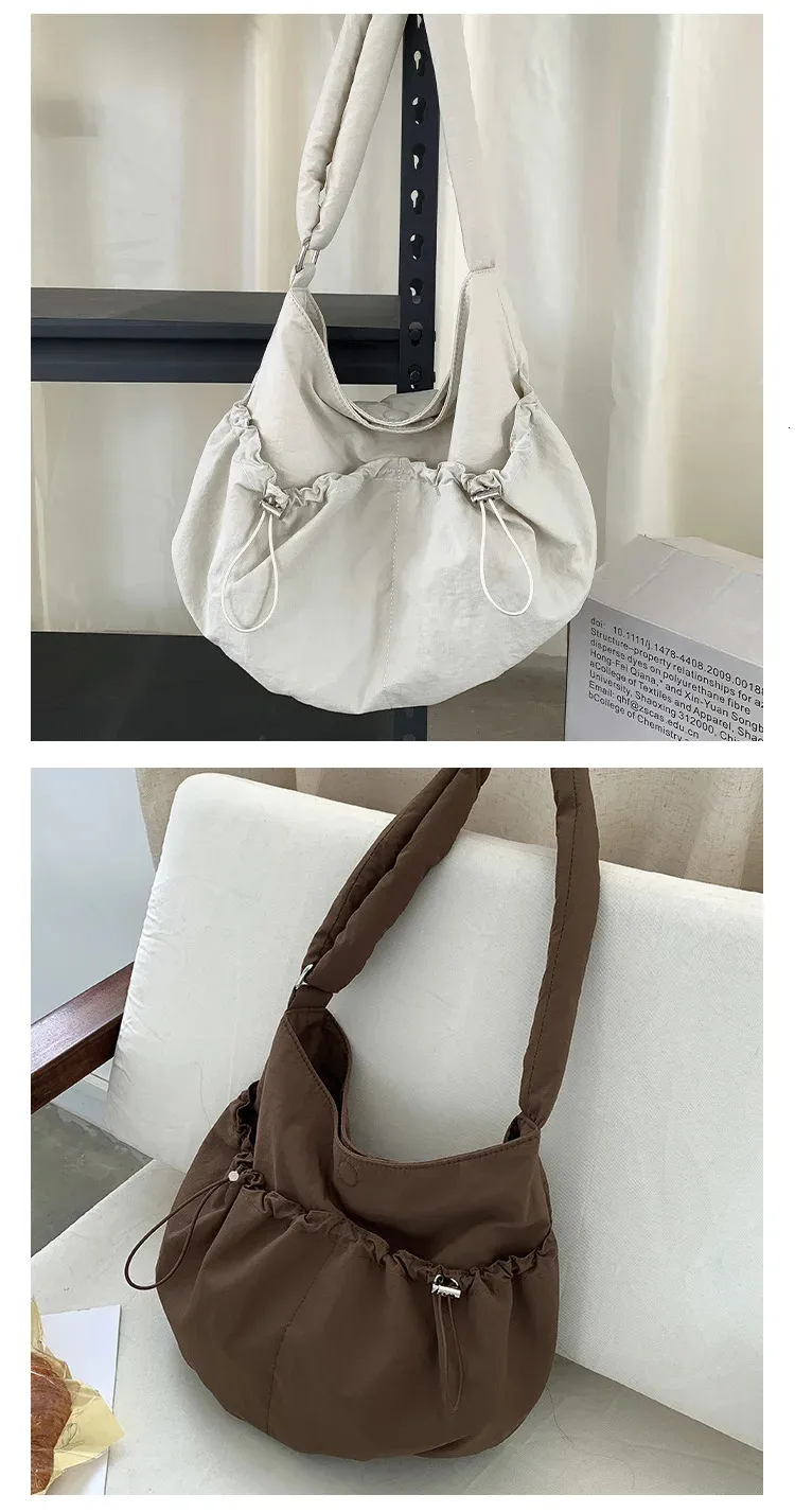 Damen Cloud Bag Nylon Schultertasche Umhängetasche Modern_voghion.com