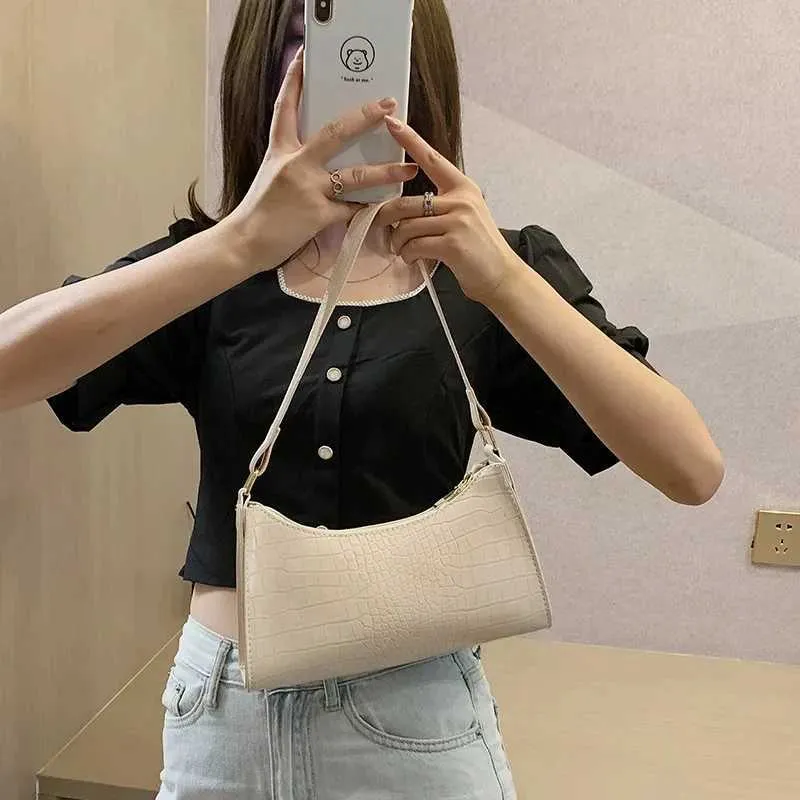 Schëllertaschen aus franséischem Stil Einfach PU-Leder Achselhöhle Portemonnaie Kleng Handtasche Ënneraarm Ba241104_voghion.com