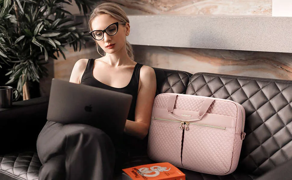 Servietă pentru laptop BAGSMART de 17,3/15,6 inch pentru femei, geantă de mână pentru computer, geantă de birou, călătorii, afaceri_voghion.com