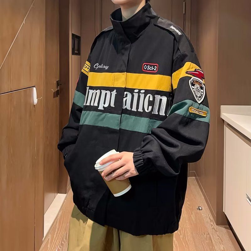 Baggy Racing Suit Trendy Baseball Jacket_voghion.com