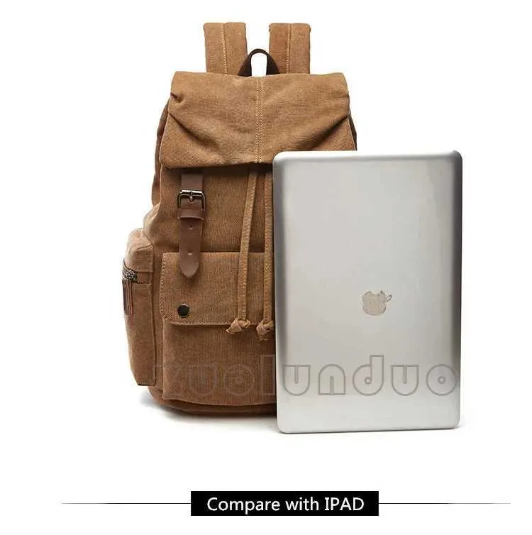 Sac à dos vintage en toile pour ordinateur portable pour hommes Mochila Feminina Mode Anti-vol Femmes Sacs à dos de voyage Sac à dos d'école C241031_voghion.com