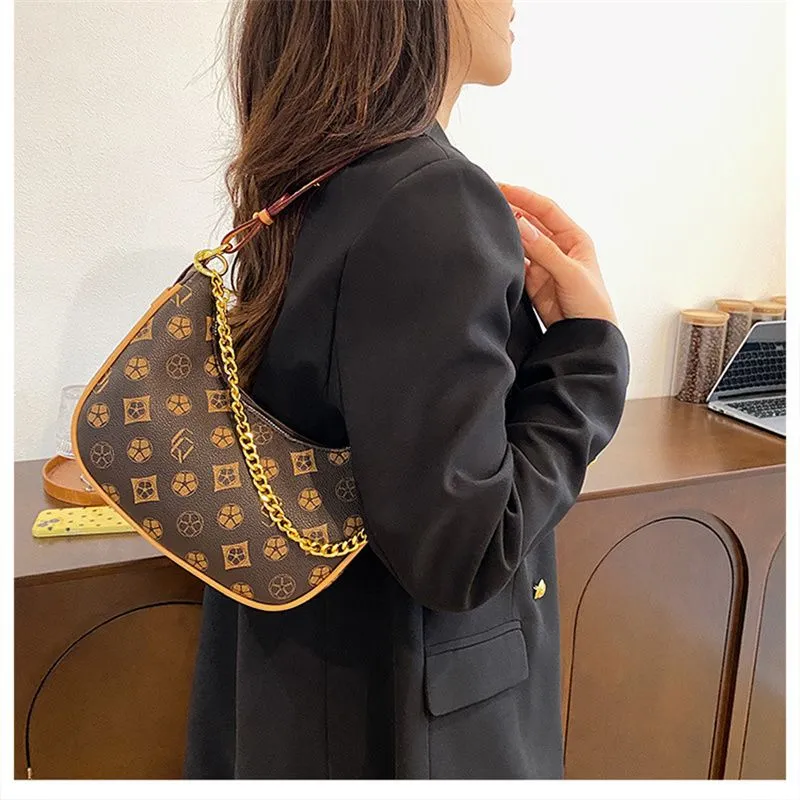 Designer Women's Armpit Bag High-end Texture Printed Shoulder Bag_voghion.com