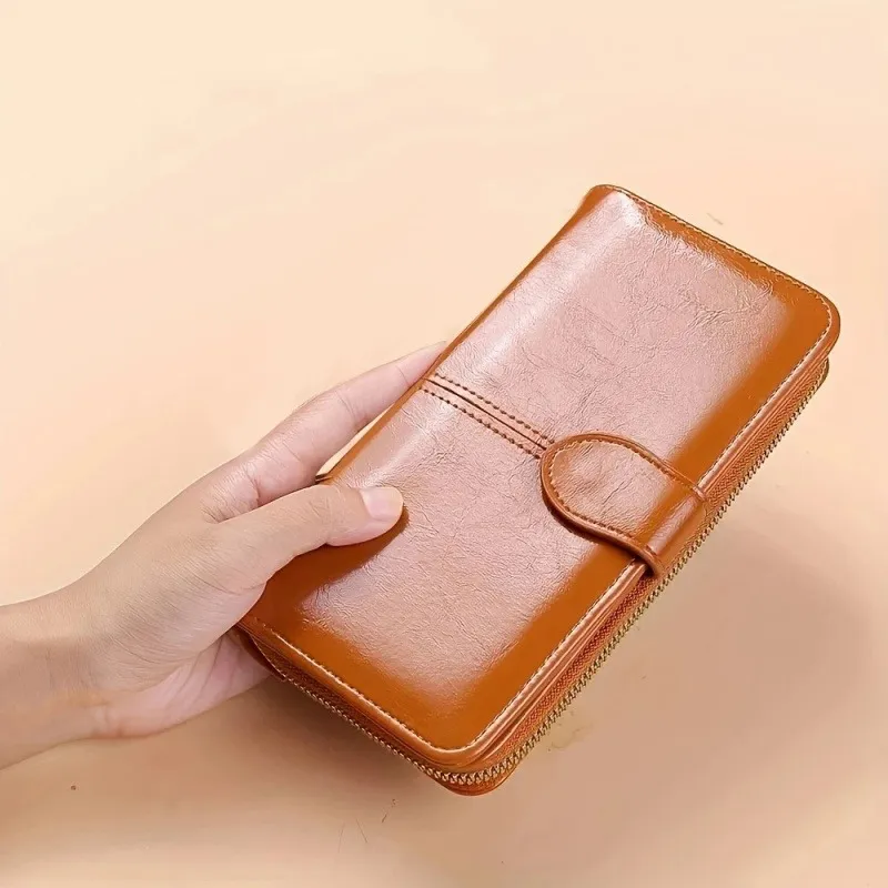 Portafoglio da donna in pelle con portamonete, porta carte, pochette lunga da donna, in saldo_voghion.com