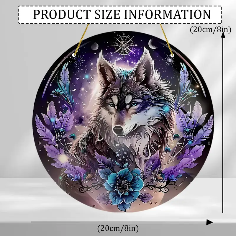 Moonlit Wolf Suncatcher - 8" Mystical Acrylic Art. Enchanted Decor For Living Room Or Fairy Garden Retreat._voghion.com