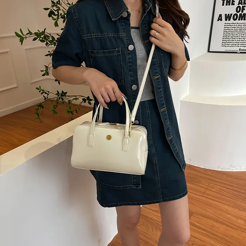 Kordelzug Kleine PU Leder Umhängetaschen Mit Kurzen Griff Für Frauen 2024 Sommer Koreanische Mode Schulter Dame Handtaschen_voghion.com