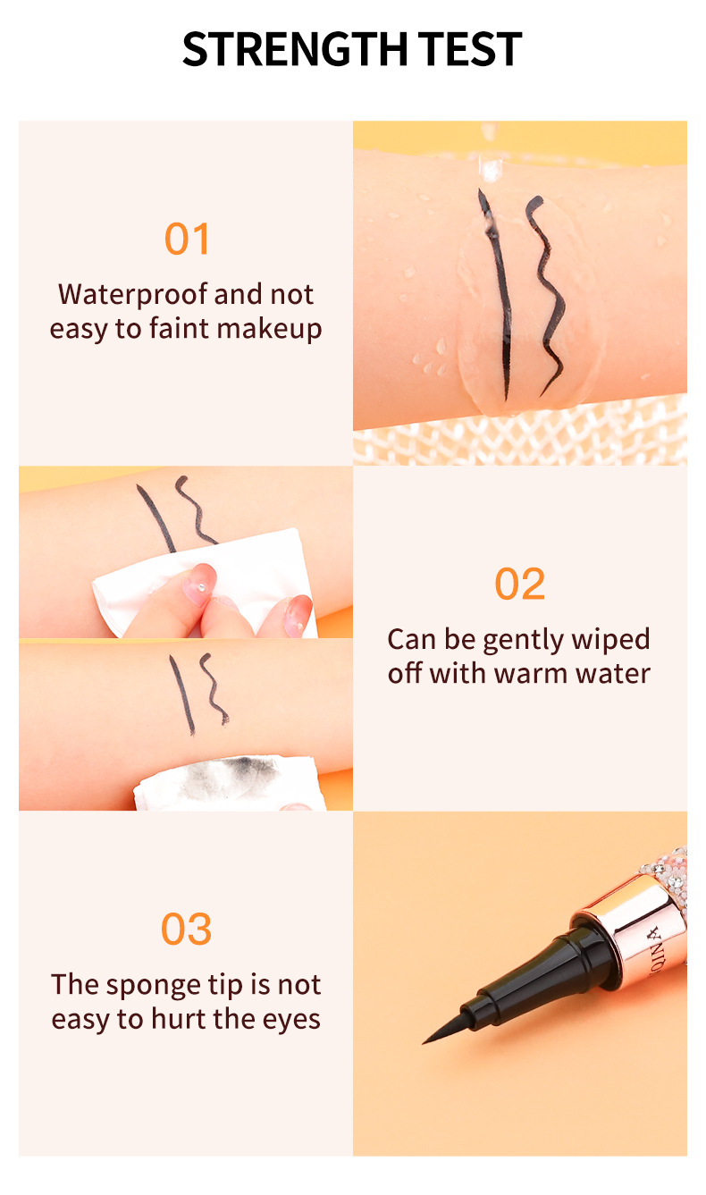 YANQINA Yanqina Scepter su geçirmez, tere dayanıklı, serin siyah renkli eyeliner sıvı kalem_voghion.com
