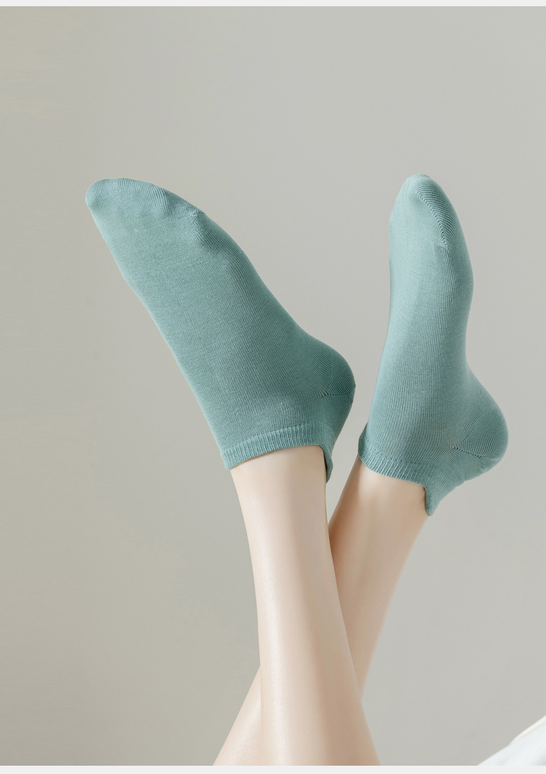 5 pezzi Calzini Lumi Calzini corti da donna in puro cotone primaverile Deodorante in cotone Calzini estivi da barca da donna assorbenti del sudore Protezione del tallone Invisibile all'ingrosso_voghion.com