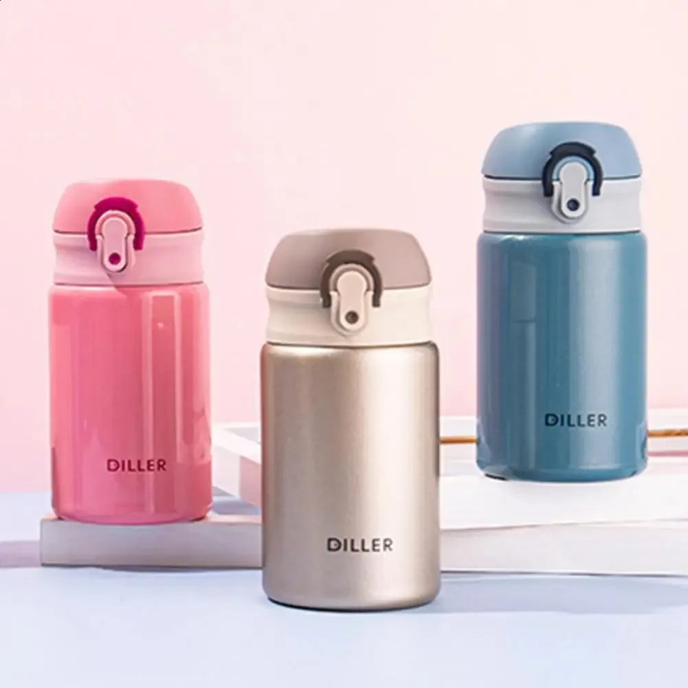 300ML Vacuum Flip Cover Portable Mini Insulated Stainless Steel Bottle Outdoor Circulation Cup_voghion.com