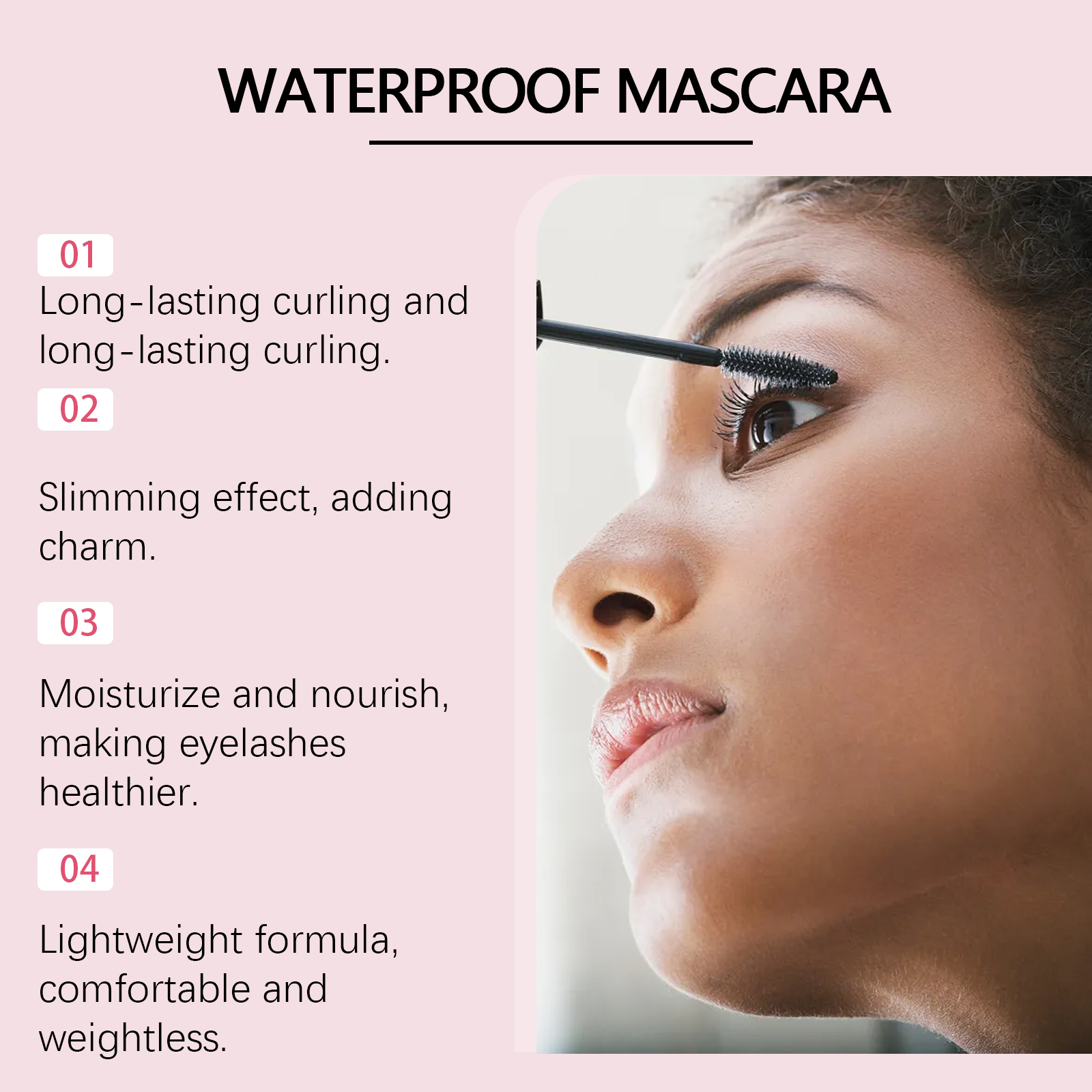 zephoco Black Curl Mascara, wasserfeste, schlanke, schwungvolle, natürliche und langanhaltende Mascara_voghion.com