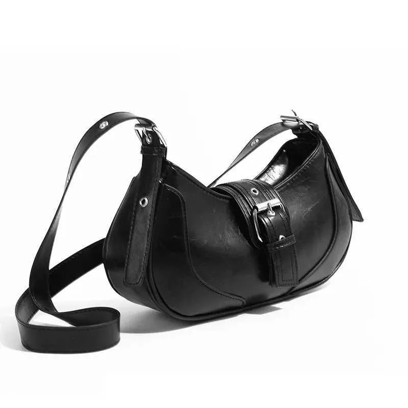 Sacs à main tendance Y2K pour femmes, sacoches à bandoulière en cuir PU noir, sacoches sous les bras, portefeuilles, de haute qualité_voghion.com