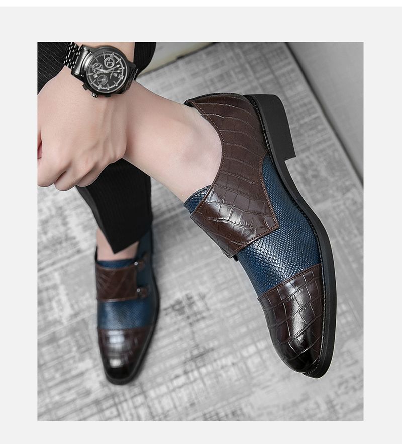 Herenschoenen dubbele gesp grote maat zakelijke casual leren heren zwarte formele ing monk schoenen_voghion.com