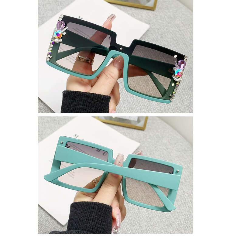 Large Frame Diamond Tinted Sunglasses, UV Resistant And Strong Light Resistant. Driver Driving, Shading, Taking Photos,_voghion.com