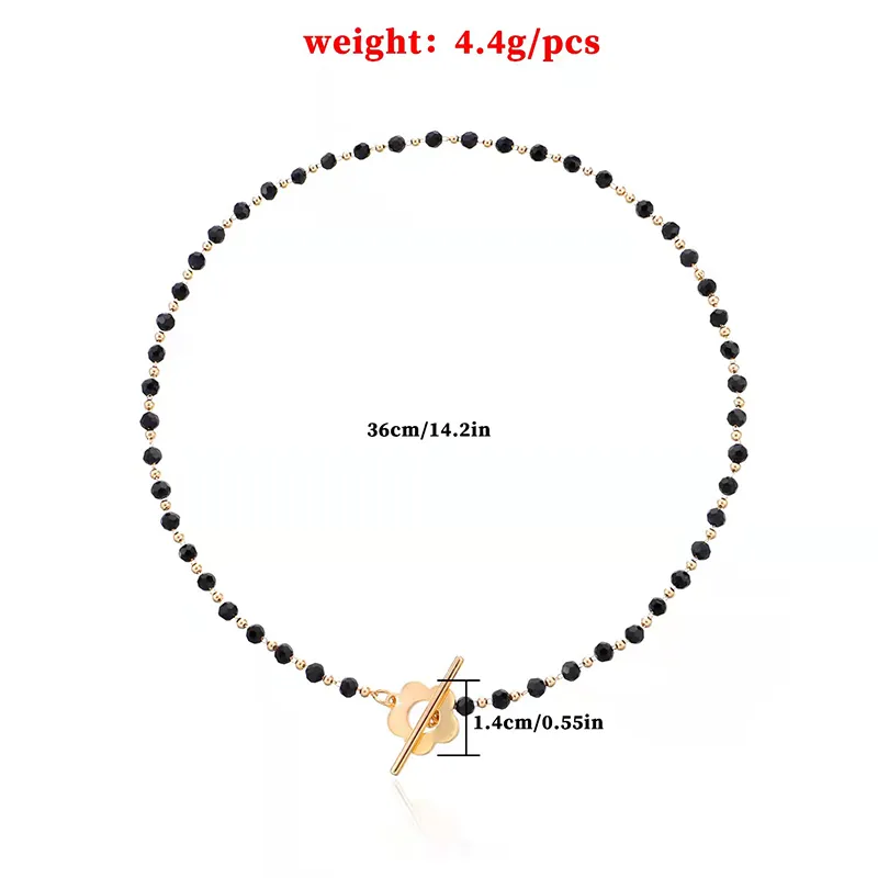Collana con perline e chiusura toggle stile vintage donna_voghion.com