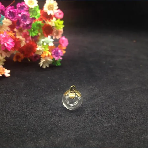 Lot de 5 colliers pendentifs en verre transparent de 10 mm avec globe à bulles et bouchon de 6 mm pour collier à faire soi-même, couvercle de dôme de bouteille_voghion.com
