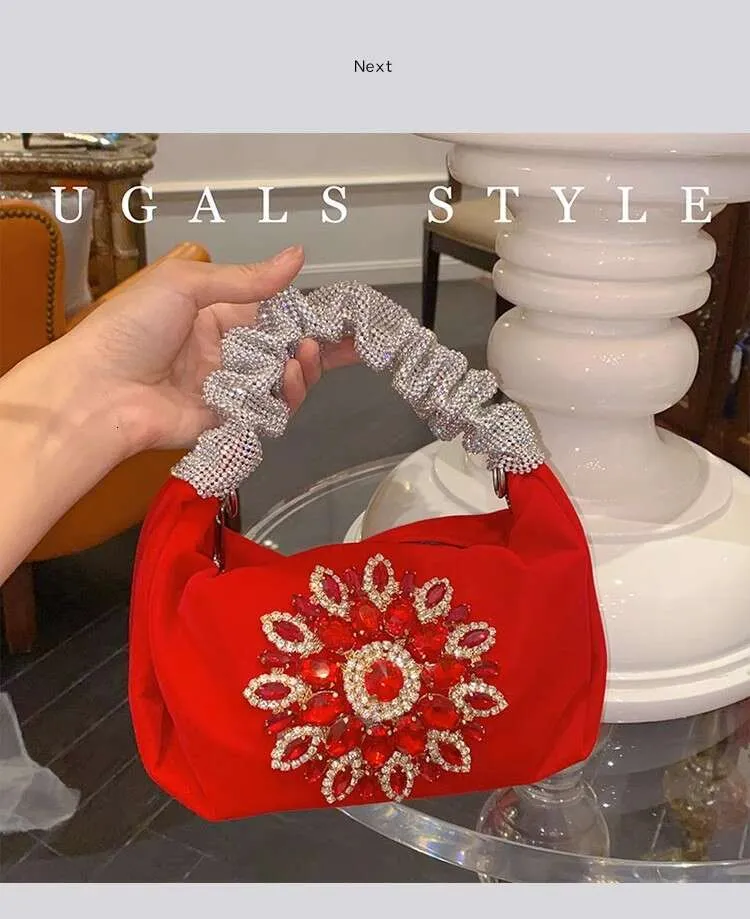 Glitter Shiny Rhies Dia Evening Fashion Hobo Women's Handbag Wedding Party Clutch Purse Crossbody Bag Street Dressing_voghion.com