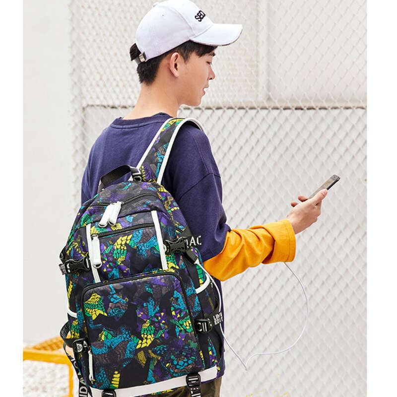Sac à dos pour lycéens, sac d'ordinateur résistant aux éclaboussures avec impression par transfert thermique pour une utilisation en extérieur_voghion.com