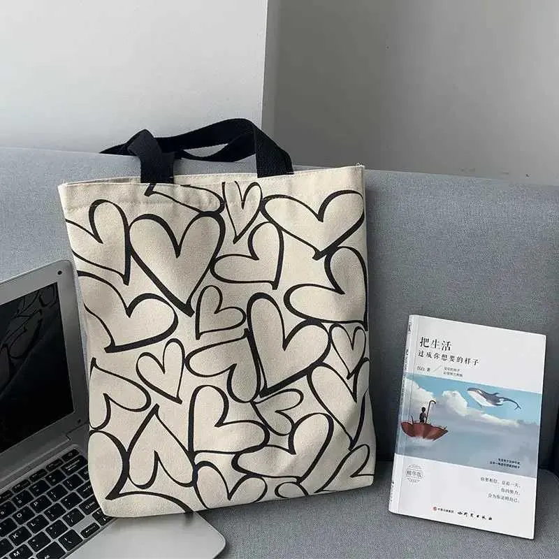Student Cotton Eco Main Handbag Warm Canvas Shopping Bag Bolsa Feminina Y241109_voghion.com