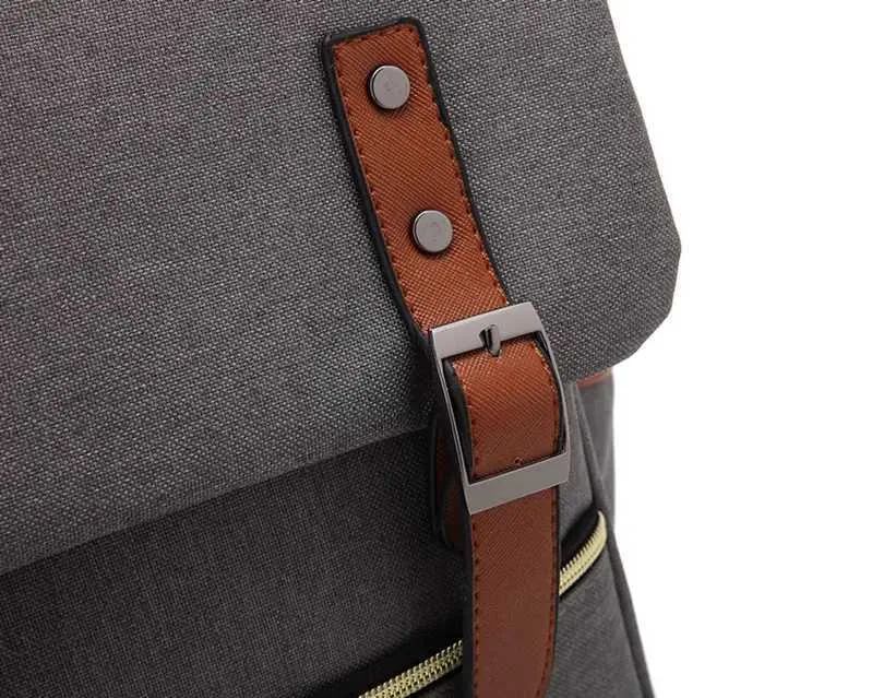 Vintage 16 zoll Laptop Rucksack Frauen Leinwand Männer leinwand Reise Freizeit Rucksäcke Retro Casual Tasche Schule Taschen Für_voghion.com