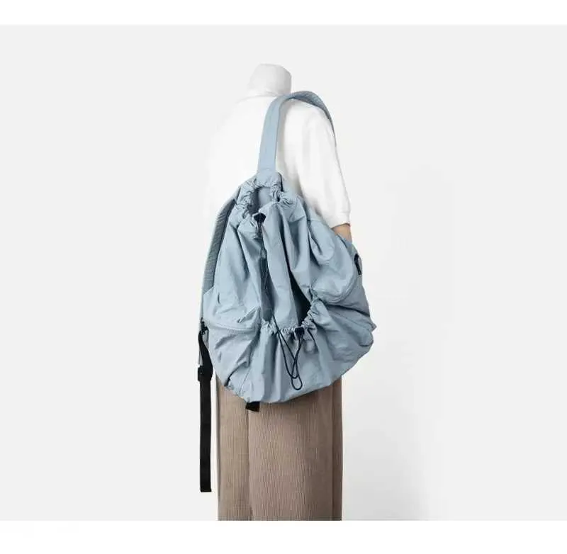 Fashionable Women's Nylon Drawstring Backpack Casual Travel Bag_voghion.com