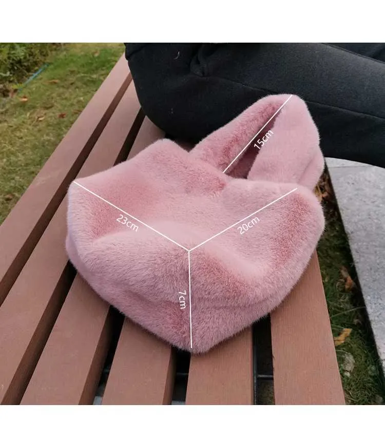 Fi Winter Bucket Artificial Fur Small Casual Shoulder Bag Design Womens Club Wallet Handbag Y241025_voghion.com