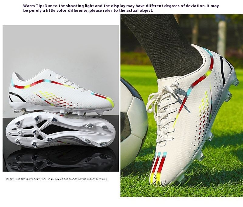 Fußballschuhe Herren und Damen mit langen gebrochn Spikes, professionelle Trainings-Sneakers, Sportschuhe für_voghion.com
