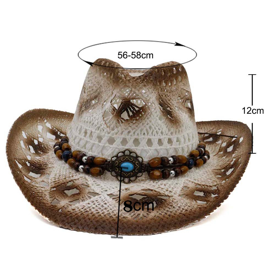 Pălărie de vară pentru bărbați, tricotată, cu paie de viță de vie, stil cowboy, cu protecție solară, pentru pescuit, zonă pitorească_voghion.com
