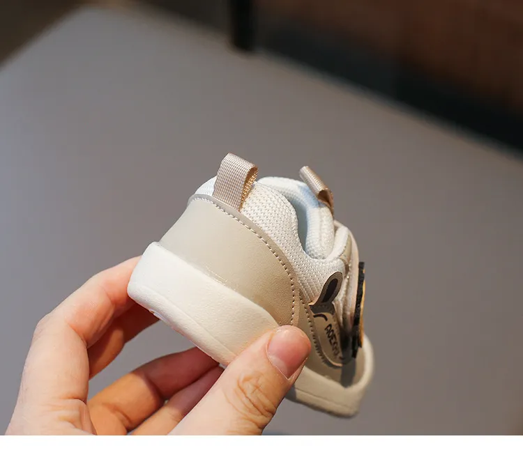 Çocuklar Yumuşak Tabanlı İlk Yürüteçler Bebek İlkbahar Sonbahar File Üst Cutefeet Çocuk Günlük Spor Ayakkabıları Yürümeye Başlayan Çocuk Kaymaz_voghion.com