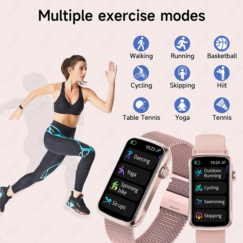 Smartwatch Fitness Tracker Mit Herzfrequenzmessung Und Sportmodus_voghion.com