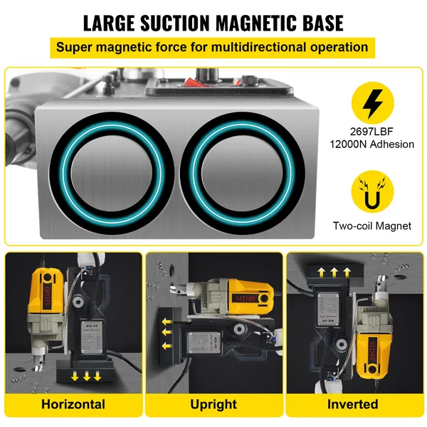 Magnetic Drill Press With 12 Bits For Portable Metal Drilling_voghion.com