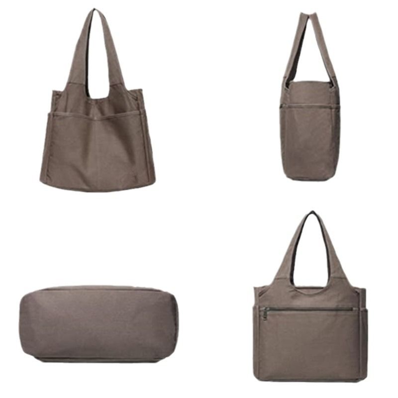 Praktische Tragetasche Damen große Umhängetasche mit Reißverschluss und Tasche für Uni Arbeit Reisen Einkaufen_voghion.com