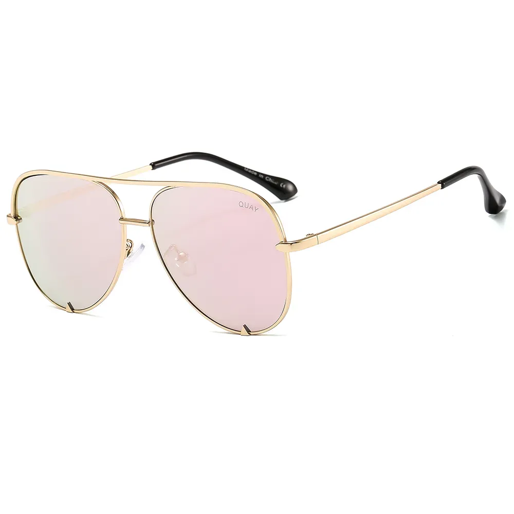 Occhiali da sole alla moda, confezione da 2 pezzi, senza custodia, occhiali da sole Quay, occhiali ovali_voghion.com